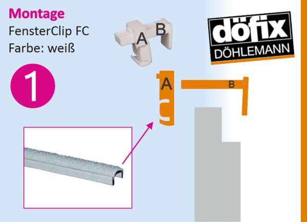 Döfix Fensterclip FC Montageanleitung - zusammendrücken